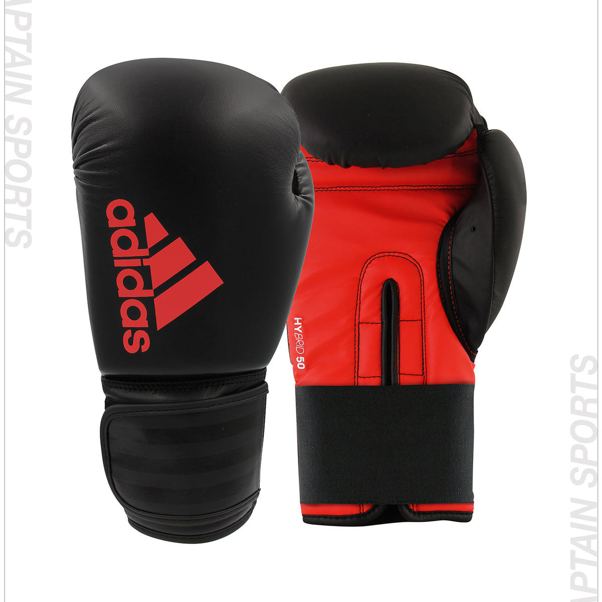ADIDAS HYBRID 50 BOXING GLOVE BLACK/CORE RED — CAPTAIN SPORTS RETAIL