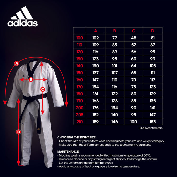 Adidas taekwondo black belt uniform Clearance