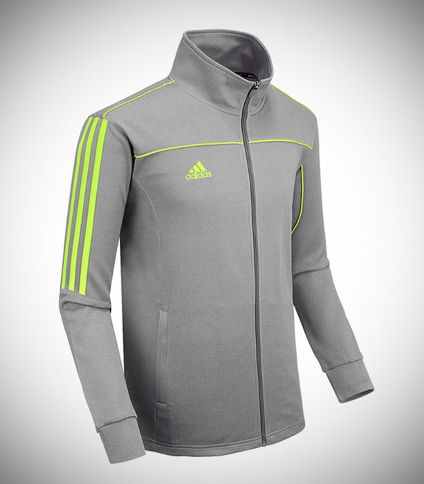ADIDAS KNITTED TEAM JACKET GREY/LIME